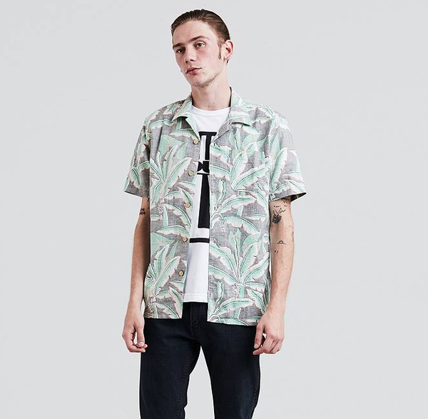 21975-0008 Levi's Premium SS Hawaiian Shirt Holtville Ming Green
