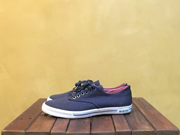 M0863SNL090A13 08_63 Hermosa Plimsoll Core Slate Navy Vintage Wash Linen - Stars and Stripes 