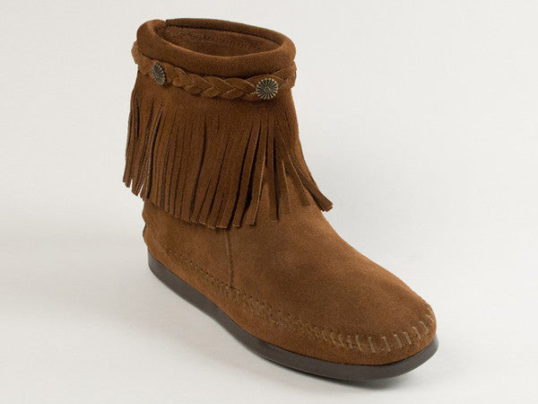 Minnetonka Moccasin High Top Back Zip Boot – Stars and Stripes