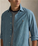 710548536001 Polo Ralph Lauren Long-Sleeve Chambray Sport Shirt - Classic Fit (BSR)