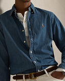 710548537001 Polo Ralph Lauren Long-Sleeve Denim Sport Shirt - Classic Fit (BSR)