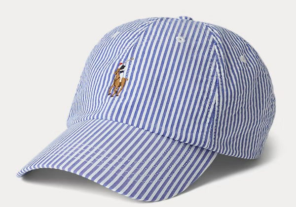 710957166001 Polo Ralph Lauren Seersucker Ball Cap Cruise Royal