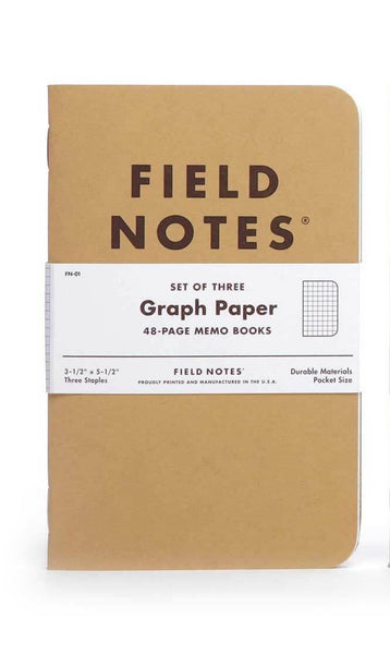 FN-01 Field Notes Original Kraft Graph Paper 3-Pack - Stars and Stripes 