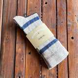 MUW-STRA04 Richer Poorer Stria Wool Natural / Navy Socks