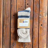 MUW-STRA04 Richer Poorer Stria Wool Natural / Navy Socks