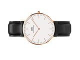 DW00100007 Daniel Wellington Classic Sheffield Black Leather 40mm Rose Gold - Stars and Stripes 