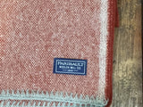 10253 Faribault Woolen Mills Weekender Stripe Wool Scarf Rust Silver Heather - Stars and Stripes 
