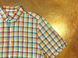 MST0019  Steven Alan Short Sleeve Single Needle Shirt  Orange Multi - Stars and Stripes 