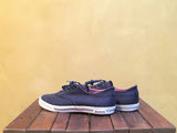 M0863SNL090A13 08_63 Hermosa Plimsoll Core Slate Navy Vintage Wash Linen - Stars and Stripes 