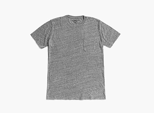 MAT-PKCR03 Richer Poorer Crew Pocket Tee Heather Grey - Stars and Stripes 