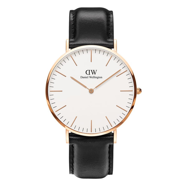 DW00100007 Daniel Wellington Classic Sheffield Black Leather 40mm Rose Gold - Stars and Stripes 